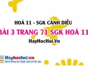 Bài 3 trang 71 SGK Hoá 11 Cánh diều